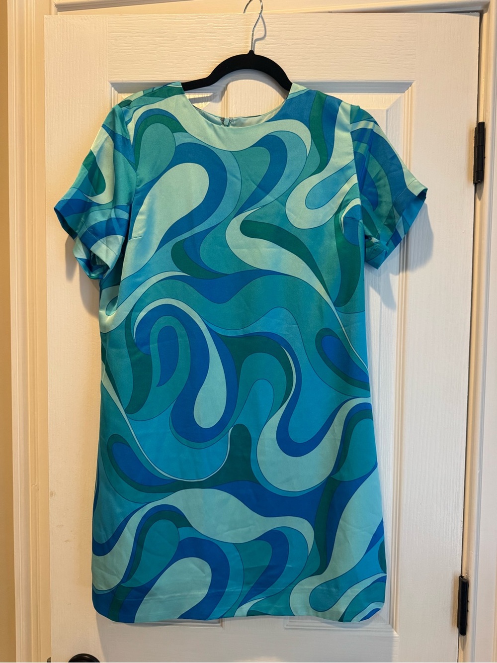 Hyacinth House Blue Green Abstract Print Shift Dress Size Medium